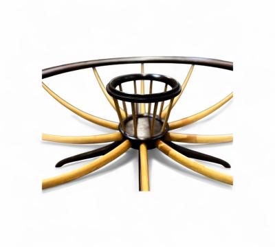 Giuseppe Scapinelli Coffee Table with Flower Vase in Two Woods Giuseppe Scapinelli 1950s