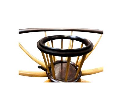 Giuseppe Scapinelli Coffee Table with Flower Vase in Two Woods Giuseppe Scapinelli 1950s