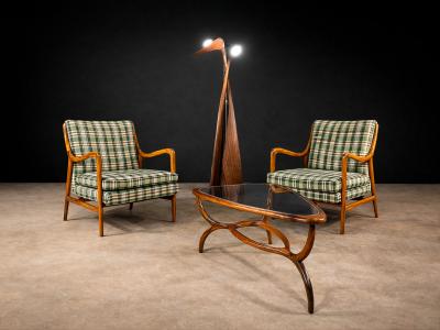 Giuseppe Scapinelli Egg Coffee Table in Caviuna Wood Glass by Giuseppe Scapinelli Brazil 1950s