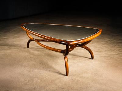 Giuseppe Scapinelli Egg Coffee Table in Caviuna Wood Glass by Giuseppe Scapinelli Brazil 1950s