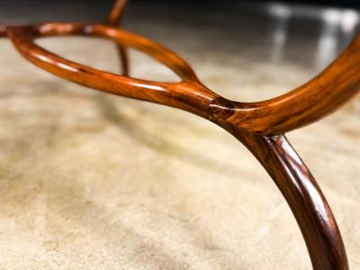 Giuseppe Scapinelli Egg Coffee Table in Caviuna Wood Glass by Giuseppe Scapinelli Brazil 1950s