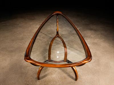 Giuseppe Scapinelli Egg Coffee Table in Caviuna Wood Glass by Giuseppe Scapinelli Brazil 1950s