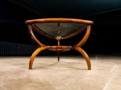 Giuseppe Scapinelli Egg Coffee Table in Caviuna Wood Glass by Giuseppe Scapinelli Brazil 1950s