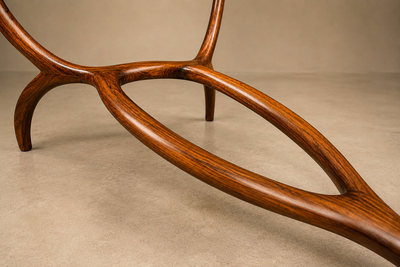 Giuseppe Scapinelli Egg Coffee Table in Caviuna Wood Glass by Giuseppe Scapinelli Brazil