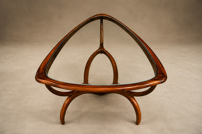 Giuseppe Scapinelli Egg Coffee Table in Caviuna Wood Glass by Giuseppe Scapinelli Brazil
