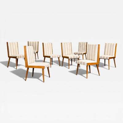 Giuseppe Scapinelli Eight Cavi na Fabric Dining Chairs by Giuseppe Scapinelli Brazil 1950s