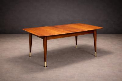 Giuseppe Scapinelli Extendable Brazilian Modern Dining Table in Cavi na Wood by Giuseppe Scapinelli