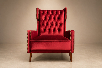 Giuseppe Scapinelli Giuseppe Scapinelli Armchair in Hardwood Ruby Cotton Velvet Brazil Lot 313C