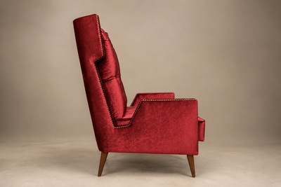 Giuseppe Scapinelli Giuseppe Scapinelli Armchair in Hardwood Ruby Cotton Velvet Brazil Lot 313C