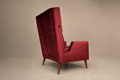 Giuseppe Scapinelli Giuseppe Scapinelli Armchair in Hardwood Ruby Cotton Velvet Brazil Lot 313C