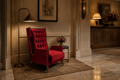 Giuseppe Scapinelli Giuseppe Scapinelli Armchair in Hardwood Ruby Cotton Velvet Brazil Lot 313C