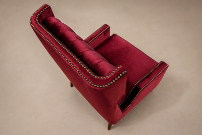 Giuseppe Scapinelli Giuseppe Scapinelli Armchair in Hardwood Ruby Cotton Velvet Brazil Lot 313C