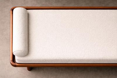 Giuseppe Scapinelli Giuseppe Scapinelli Floating Daybed in Solid Cavi na Wood with Off White Alpaca