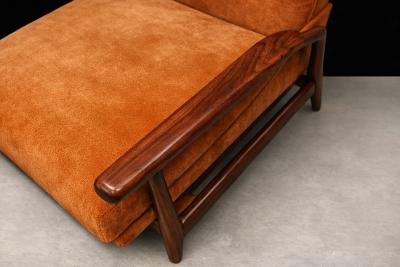 Giuseppe Scapinelli Giuseppe Scapinelli Pair of Armchairs in Cavi na Burnt Caramel Mohair Velvet