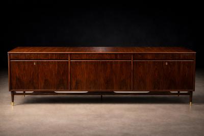 Giuseppe Scapinelli Giuseppe Scapinelli Rosewood Credenza with Brass Sabots Brazil 1950s
