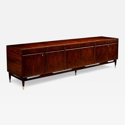 Giuseppe Scapinelli Giuseppe Scapinelli Rosewood Credenza with Brass Sabots Brazil 1950s