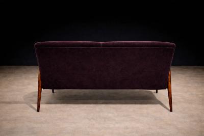 Giuseppe Scapinelli Giuseppe Scapinelli Sculptural Sofa in Solid Cavi na Deep Aubergine Mohair