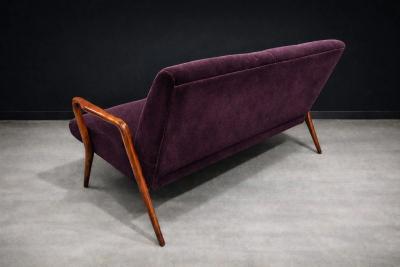 Giuseppe Scapinelli Giuseppe Scapinelli Sculptural Sofa in Solid Cavi na Deep Aubergine Mohair