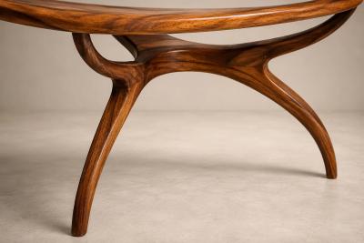 Giuseppe Scapinelli Large Egg Coffee Table in Cavi na Wood Glass by Giuseppe Scapinelli Brazil