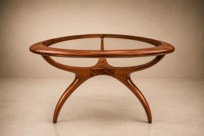 Giuseppe Scapinelli Large Egg Coffee Table in Cavi na Wood Glass by Giuseppe Scapinelli Brazil