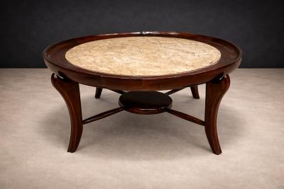 Giuseppe Scapinelli Maracan Coffee Table in Rosewood Travertine Giuseppe Scapinelli 1950s