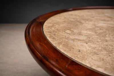 Giuseppe Scapinelli Maracan Coffee Table in Rosewood Travertine Giuseppe Scapinelli 1950s