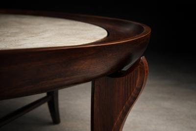 Giuseppe Scapinelli Maracan Coffee Table in Rosewood Travertine Giuseppe Scapinelli 1950s