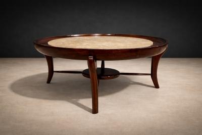 Giuseppe Scapinelli Maracan Coffee Table in Rosewood Travertine Giuseppe Scapinelli 1950s