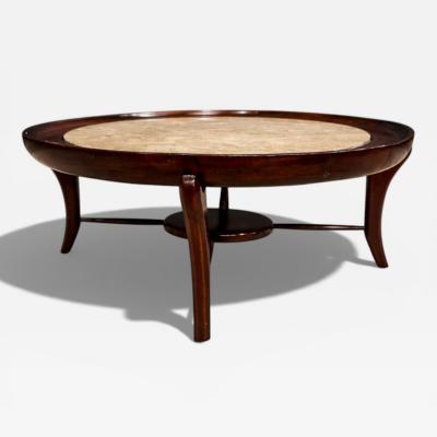 Giuseppe Scapinelli Maracan Coffee Table in Rosewood Travertine Giuseppe Scapinelli 1950s