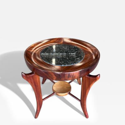 Giuseppe Scapinelli Maracana Side Table in Wood Black Granite Giuseppe Scapinelli 1950s