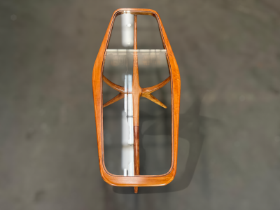 Giuseppe Scapinelli Mid Century Modern Coffee Table in Caviuna Glass Giuseppe Scapinelli Brazil