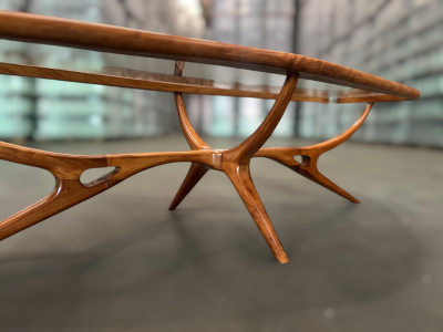 Giuseppe Scapinelli Mid Century Modern Coffee Table in Caviuna Glass Giuseppe Scapinelli Brazil