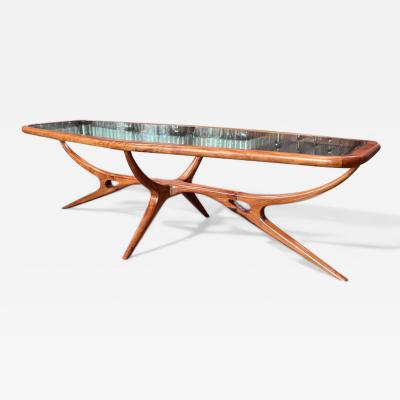 Giuseppe Scapinelli Mid Century Modern Coffee Table in Caviuna Glass Giuseppe Scapinelli Brazil