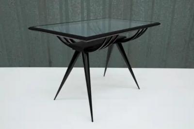 Giuseppe Scapinelli Mid Century Modern Coffee Table in Hardwood Glass Giuseppe Scapinelli Brazil