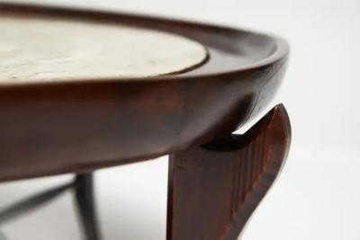 Giuseppe Scapinelli Mid Century Modern Coffee Table in Hardwood Travertine Giuseppe Scapinelli 1954