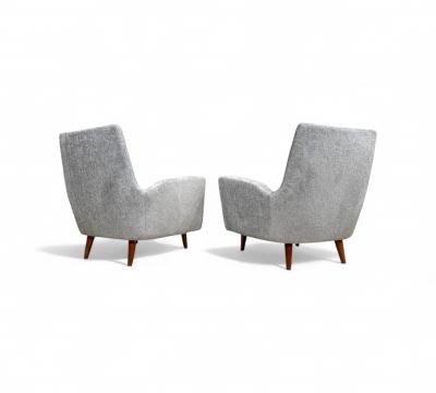 Giuseppe Scapinelli Pair of Armchairs in Hardwood Chenille Giuseppe Scapinelli 1950s Lot 344A