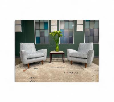 Giuseppe Scapinelli Pair of Armchairs in Hardwood Chenille Giuseppe Scapinelli 1950s Lot 344A