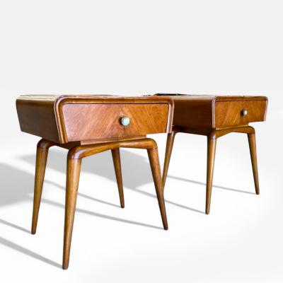 Giuseppe Scapinelli Pair of Nightstands in Pau Marfim Brass Giuseppe Scapinelli 1950s