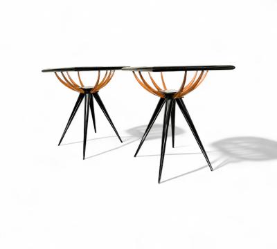 Giuseppe Scapinelli Pair of Side Tables in Hardwood Glass Giuseppe Scapinelli 1950s Lot 441