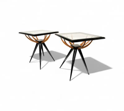 Giuseppe Scapinelli Pair of Side Tables in Hardwood Glass Giuseppe Scapinelli 1950s Lot 441