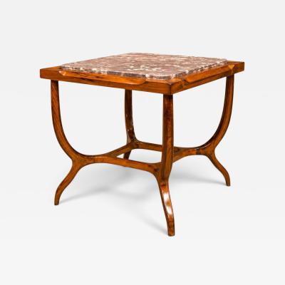 Giuseppe Scapinelli Sculptural Side Table in Caviuna Marble Giuseppe Scapinelli 1950s