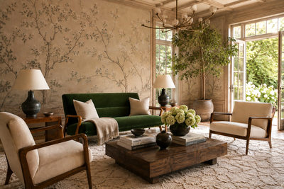 Giuseppe Scapinelli Sculptural Sofa in Solid Cavi na Deep Evergreen Italian Mohair Velvet
