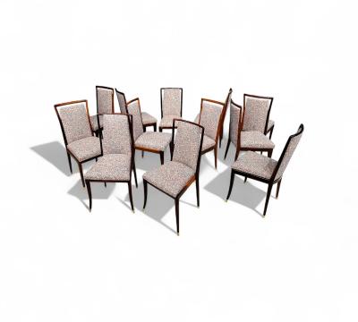Giuseppe Scapinelli Set of 12 Dining Chairs in Rosewood Fabric Giuseppe Scapinelli Lot 352 366A