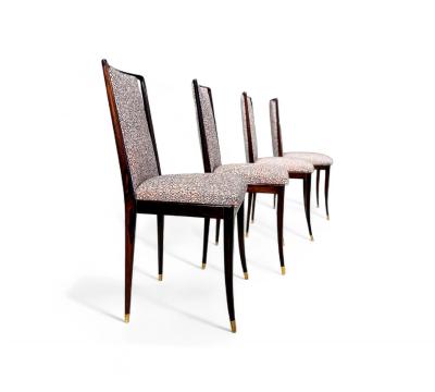 Giuseppe Scapinelli Set of 4 Dining Chairs in Rosewood Fabric Giuseppe Scapinelli Lot 352A