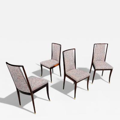 Giuseppe Scapinelli Set of 4 Dining Chairs in Rosewood Fabric Giuseppe Scapinelli Lot 352A