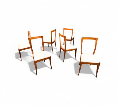 Giuseppe Scapinelli Set of 6 Dining Chairs in Caviuna Fabric Giuseppe Scapinelli 1950s