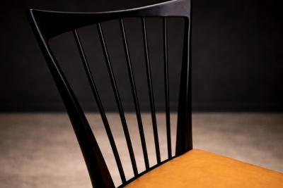 Giuseppe Scapinelli Set of 8 Dining Chairs in Hardwood Leather Giuseppe Scapinelli 1950s