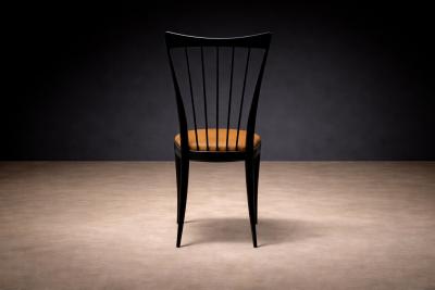 Giuseppe Scapinelli Set of 8 Dining Chairs in Hardwood Leather Giuseppe Scapinelli 1950s