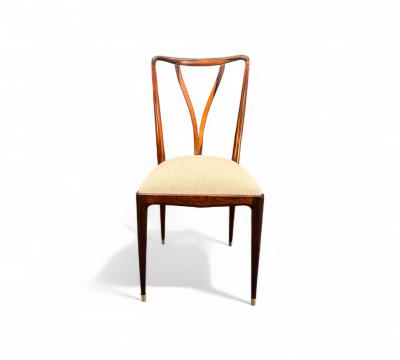 Giuseppe Scapinelli Set of 8 Dining Chairs in Rosewood Boucle Giuseppe Scapinelli 1950s
