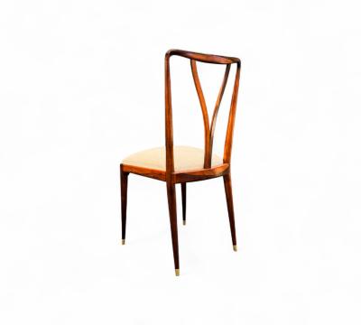 Giuseppe Scapinelli Set of 8 Dining Chairs in Rosewood Boucle Giuseppe Scapinelli 1950s